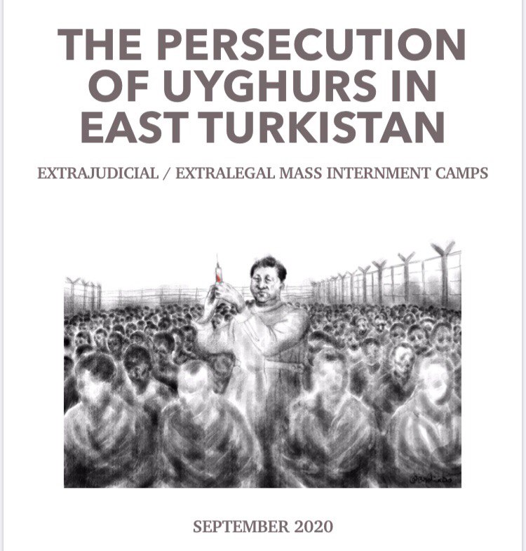 ‘Uyghur identity as mental illness’ by Chinese-Australian political cartoonist, artist and rights activist Badiucao, created for an article on ChinaFile.